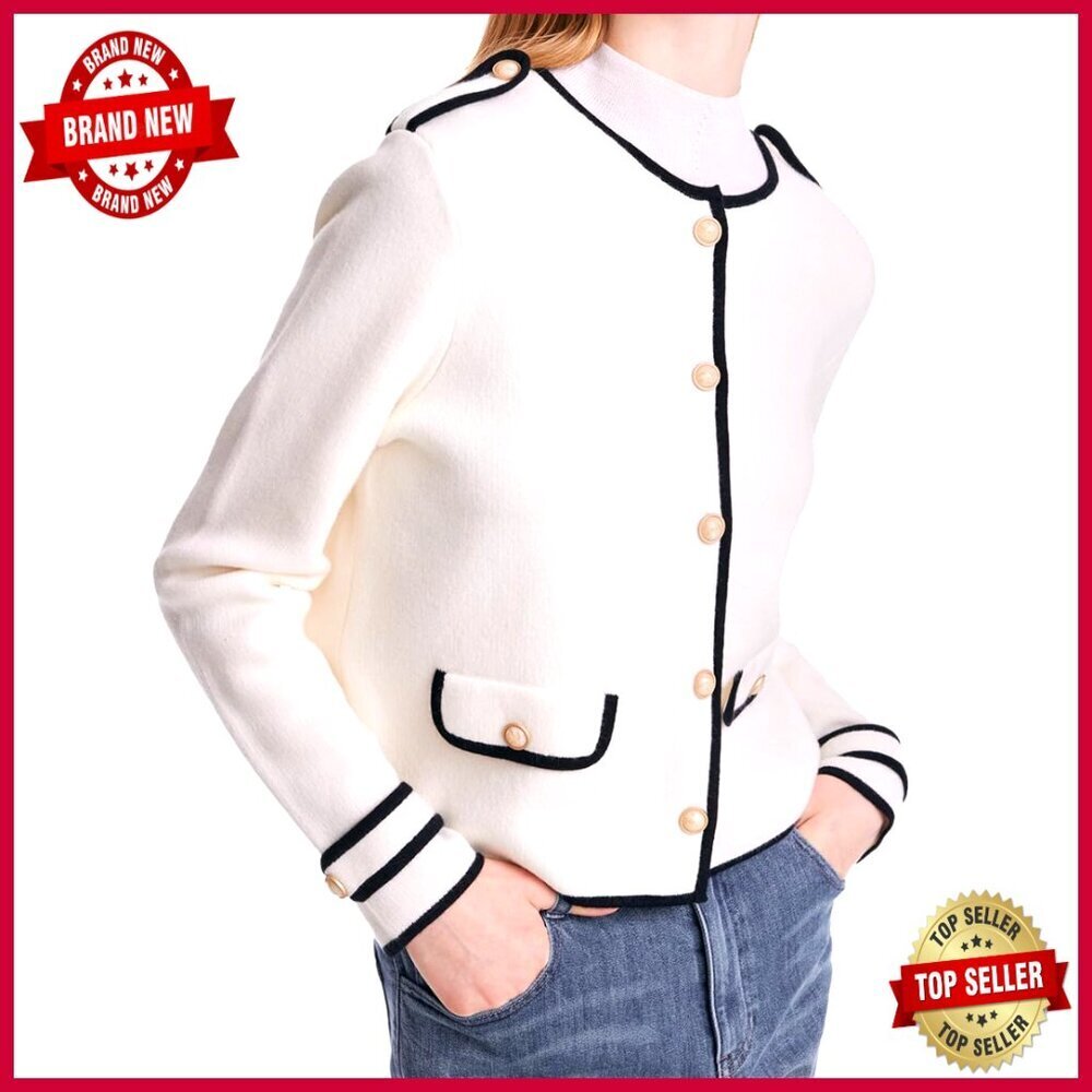 Wool Blend Lightweight Cardigan Sweater Long Sleeve Button Up Business Casual